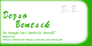 dezso bentsik business card